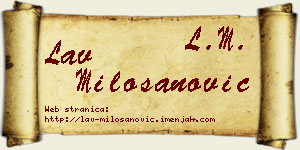 Lav Milošanović vizit kartica